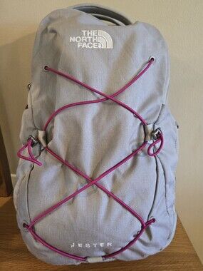 The North Face Women's Jester Backpack Gray Pink FlexVent Laptop Bag